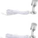 LED Mini Spotlight Indoor Picture Lights Artwork Lighting Art Lights Without Power Supply 2 Pack (Silver-6000K)