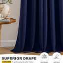 MIULEE Navy Blue Blackout Curtains for Bedroom Living Room 63 Inches Long 2 Panels, Thermal Insulated Room Darkening Drapes Grommet Noise Reducing Light Blocking Window Treatments 40x63 Inch