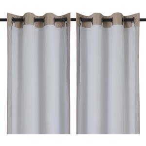 Chyhomenyc 2 Panels 100% Blackout Curtain Liners with 13 Rings, 100% Darkening Blackout Liner for 95 96 Inch Curtains, Each 40" Wx92 L, 2 Liners Per Set with 13 Pieces Rings (Greyish White)