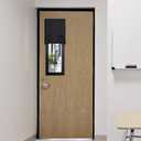 RYB HOME Classroom Door Window Cover, Blackout Shades for Classroom Windows and Doors Cover Lockdown Shades, Room Darkening Design Blocks Views,No Drill Stick on Blinds, W8 x L36, 1 Panel, Black