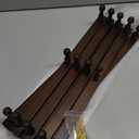 16 inch High Accordion Wall Hanger with 14 Hooks, Wooden Wall Expandable Coat Rack for Coat, Hats, Baseball Caps, Coffee Mug, Jewelry (Brown)