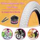 2-Pack 16/20 Kids Bike Tire, 16/202.125 inch BMX Heavy Duty Bike Tire with 16"/20" Inner Tubes Schrader Valve, Compatible with Child, Tricycle, Cruiser Bike