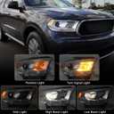 FIONE Halogen Headlight Assembly Compatible With Dodge Durango 2014-2020 Replacement Chrome Housing Headlights Without LED DRL Projector Passenger Right Side RH