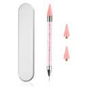4 x Rhinestone Picker Dotting Pen with Extra 2 Wax Head, Double Head Nail Dotting Wax Pen, Rhinestone Pickup Tool for DIY Nail Art (pink)