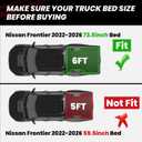 LASFIT Bed Mat for Nissan Frontier 2022-2026 6FT/73.3 Inches (Not Fit Drop-in Bed Liners), All Weather TPE Custom Fit Truck Bed Mat for Frontier 2022 2023 2024 2025 2026 Crew Cab Bed Liner, Black