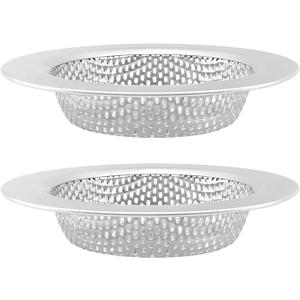 Quacc 2 PCS Sink Strainers for Kitchen Sink Drain Basket, Upgraded 2-Layer Safe Design Stainless Steel Sink Protector Screen Disposal Strainer Drainage Stopper (Outer Diameter 4.4")