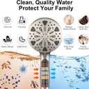 Rain Shower Head with filtered Handheld High Pressure rainfall Shower Heads with Handheld Spray Combo Adjustable one-piece stand daul shower head Built-in Magnetic Docking and Power Jets-brush nickel