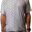 Blue 84 NHL Mens NHL Officially Licensed Short Sleeve Performance Polo All Over Print White (X-Large)