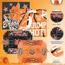 150PCS Basketball Party Food Serving Set - 100 Deli Wax Paper Sheets + 50 Disposable Food Trays - Sports Theme Snack Trays & Greaseproof Wrappers for Game Day, Birthday, Tailgate Party