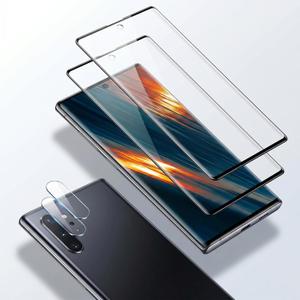 2 Pack Galaxy Note 10 Plus Screen Protector, HD Clear Tempered Glass,2 Pack Camera Lens Protector, Fingerprint Unlock,3D Curved Full Coverage,Scratch Resistant,No Bubble For Galaxy Note 10 Plus