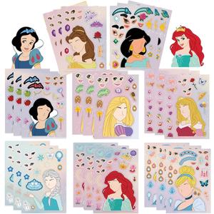 Make a Face Stickers 24PCS Make Your Own Princess Sticker for Kids Toddlers DIY Sticker Princess Themed Stickers for Kids Party Favors Awards Asverbet DIY Arts and Crafts
