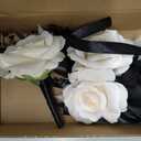 Wedding Flower Set with Rose Corsage and Boutonniere for Men (Black & White)
