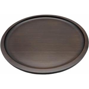 Wood Vanity Tray, Bathroom Counter Solid Walnut Organizer, Toilet Tank Top Wooden Serving Plate for Dinner Tea Coffee (Natural Walnut Color, 9.8 x 9.8 inch)