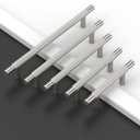 10 Pack Brushed Satin Nickel knurled Cabinet Pulls,3 Inch(76mm) Hole Centers Solid Heavy Duty Kitchen Cabinet Handles Hardware for Cabinets and Drawer