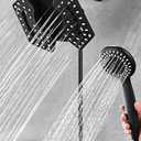 Black Shower Head with Handheld: 2-in-1 Shower Head High Pressure with Rainfall Showerhead Handheld Showerheads Detachable Shower Heads with Hose 2.5GPM Double Shower Head Dual Shower Heads Cambo (2.5 Gallon Per Minute)