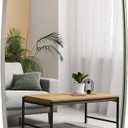 ANDY STAR Brushed Nickel Oblong Mirror, 32x40 Inch Brushed Nickel Oval Mirror for Bathroom with Stainless Steel Metal Frame, Wall Mouned for Bathroom, Living Room, Entryway