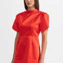 SIERRA DAN ELEGANT MINI DRESS WITH BACK CUTOUT AND BOW - RED , XL