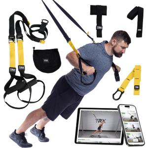 TRX All-In-One Home Gym System Complete Suspension Training Kit for Strength Training, HIIT & Full-Body Workouts at Home or Outdoors, Includes Indoor & Outdoor Anchors