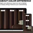 96 inches Long Brown Velvet Blackout Curtains for Living Room Bedroom Luxury Vintage Light Blocking Thermal Insulated Pinch Pleated Drapes, Tan 2 Panels with Hooks Track,Sliding Door,Terracotta