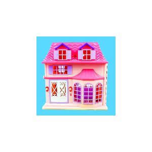 R & S LIMITED Boley: Doll House - Pink & Purple - 16pc Playset - 3 Family Dolls & 12 Furniture Accessories, Foldable & Portable Design, Durable Plastic, Kids 3+