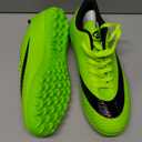 Soccer Cleats for Mens Womens Turf Soccer Shoes Indoor Unisex Football Boots Wide Training Sneaker (7.5, A166-green)