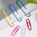 1InTheOffice Jumbo Paper Clip, Vinyl Coated Smooth Large Paper Clips "500 Pieces" (Assorted Brights)