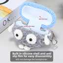 2 x Plush Case Cover Compatible with Bose Ultra Open (2024) Handmade Knitted Cartoon Creative Funny Cute Earbuds Headphone Cases (HuiS-XN+Sky Blue,for Bose Ultra Open (2024))