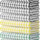 Kitinjoy Cotton 8 Pack Terry Kitchen Towels, 16 x 25 Inches Super Soft and Absorbent Dish Towels, Quick Drying Hand Towels for Kitchen Drying, Multi-Colored