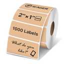 iEager 2x1 Inch Thermal Labels, Brown Rectangle Thermal Printer Stickers, Durable Shipping Label Printer Sticker for Barcode, Name, Address, 1000 Labels/Roll