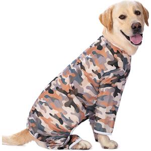 Dog Jumpsuit Prevent Shedding Hair Dog Onesie Surgery Recovery Suit Anti Licking Breathable Mesh Pet's Bodysuit, Pajamas for Big Dogs for Large After Surgery Summer(GTX02-green Camouflage-#36) (#36(82-99lb))
