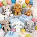 6 Pcs Stuffed Animals Bulk, 8 Inch Small Stuffed Safari Animals, Zoo Stuffed Animals Set (Cat Dog Elephants Giraffe Bunny) Baby Shower Party Decor, Easter Gift for Classroom Kids, Teens, Girls