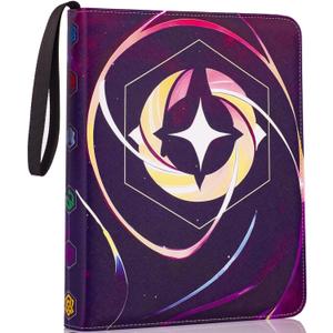 Binder for Lorcana Cards, Premium 990-Pocket Trading Card Album 3-Ring Compatible with Lorcana Cards, TCG Cards, other Game Cards-Purple