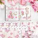 24Sheets Pink Rose Scrapbook Paper Pad, Romantic Flower Double Sided Craft Decorative Paper, DIY Card Making Album Magazine Decoration for Wedding Birthday Baby Shower Party Supplies