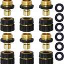 Twinkle Star 3/4 Inch Garden Hose Fitting Quick Connector Male and Female Set (6 Sets)