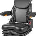 SEATIN Universal Suspension Tractor Seat,Zero Turn Mower Seat With Adjustable Angle Back, Armrests,Micro Switch And Seatbelt, Heavy Duty Seat For Skid Steer Excavator Harvester Telehandler