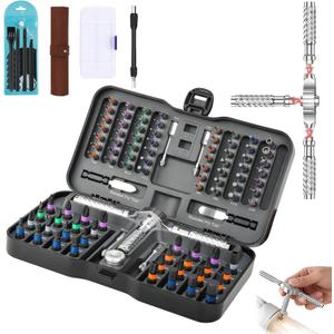 115-In-1 Magnetic Screwdriver Set Ratchet Screwdriver Set S2 Steel Drill Bits Multi-Functional Compact Repair Tool Kit Suitable for Furniture Precision Appliances Bicycles Ideal Gift for Men
