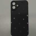 iPhone 16 Plus Case 6.7 Inch 2024, Aesthetic Love Hearts Print Phone Case for Women Girls Men, Slim Silicone Protective Phone Cover for iPhone 16 Plus, Black Love Hearts