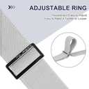 No Show Invisible Belt for Women/Men Elastic Web Strap Waist Stretch Belt with Flat Buckle for Jeans Pants Dresses (Suit for US Size 16+, 1pcs/ White)