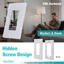CML Screwless Decorator Wall Plates, 80 Pack 1-Gang Light Switch Covers, Single Decor Receptacle Outlet Cover, Impact Resistant, Standard Size 2.91 X 4.68, UL Listed, Gloss White