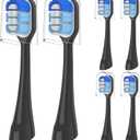 Replacement Heads Compatible with Oral-B Clic Toothbrush, 6 Pack Brush Head Refill, Black