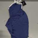 ZAFUL One Piece Swimdress for Women Tummy Control V-Wire Swimsuit Modest Ruched Bathing Suit Ruffle Skirt Slimming Swimwear (Medium, Dark Blue)