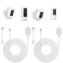 2 Pack - 16Ft/5m Charge Cable with Compatible with Ring Spotlight Camera Plus/Pro USB Plug Power Adapter Type C Charge Cable to Barrel Ring DC Plug Adapter to Continuously Charge Your Camera (White)