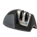 KitchenIQ 50009 Edge Grip 2-Stage Knife Sharpener, Black, Coarse & Fine Sharpeners, Compact for Easy Storage, Stable Non-Slip Base, Soft Grip Rubber Handle, Straight & Serrated Knives
