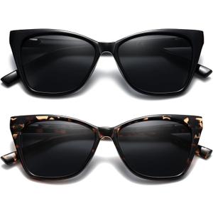 Oversized Reading Glasses Women Cat Eye Photochromic Computer Reader Stylish Ladies Designer Fashion Big Unbreakable Eyewear (Sun Reader (C9black&+c10 Tortoise))