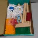 Qilay Kids Cleaning Set 7 Piece Wooden Detachable Cleaning Set Includes Housekeeping Broom, Dustpan, Brush & Other Cleaning Tools, Preschool Educational Pretend Play Cleaning Tools for Toddler
