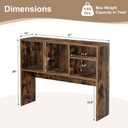 Clikuutory 2-Tier Desktop Bookshelf Hutch, Wood Countertop Storage Organizer with 4 Storage Compartments for Computer Desk, Multipurpose Tabletop Display Rack for Home Office Dorm Bedroom, Brown, 37"W x 10"D x 29"H