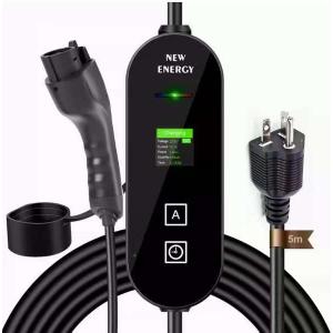 Level 1&2 EV Charger Electric Vehicle Portable Charger with 16FT Cable,16A Adapter Portable EV Chargers Polymer Materials Cable, Adjustable Current Compatible with BYD and Other PHEV/BEV/EV