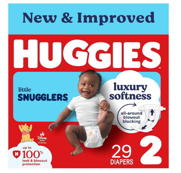 Huggies Size 2 Diapers, Little Snugglers Baby Diapers, Size 2 (12-18 lbs), 29 Count