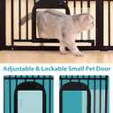 No Pawblems 55" Extra Tall Pet Gate with Adjustable Cat Door, 29-43" Auto Close Dog Gate, NO Drilling Pressure Mounted for Doorways/Hallways, 1.37" Narrow Bar Spacing, Black