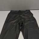 90 Degree By Reflex Super High Waist High Shine Faux Leather Fleece Lined Elastic Free Ankle Leggings,Medium
